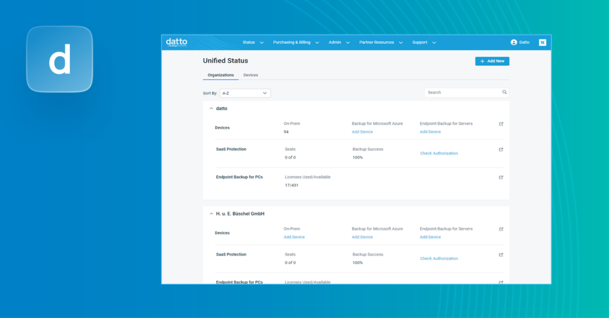 Datto Portal: Unified Backup Status Innovation